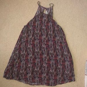 High neck printed flowy dress